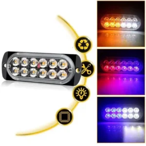 2 Piezas de Luces de Advertencia Laterales de 12/24V y 12 LED .