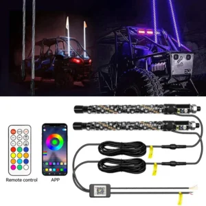 Luces LED para antena en espiral, Control remoto para UTV AT